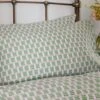 Green Pheasant Floral Housewife Pillowcase Pair