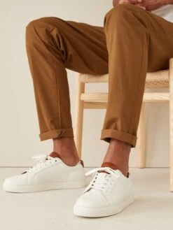 White Leather Trainers -Elite Fashion Shop M23375s5