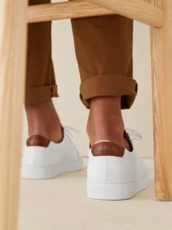 White Leather Trainers -Elite Fashion Shop M23375s6