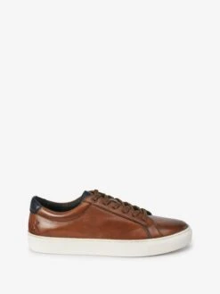 Tan Brown Leather Trainers