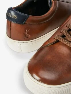 Tan Brown Leather Trainers -Elite Fashion Shop M23376s4