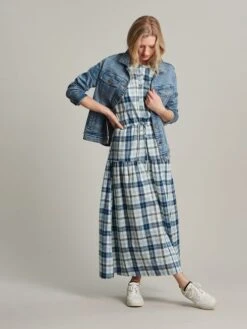 Joules Blue Amalie Check Dress -Elite Fashion Shop M92826s3