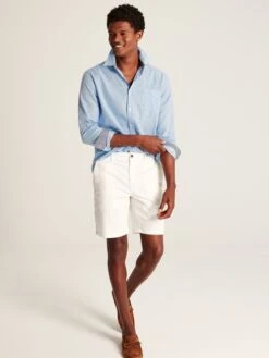 Blue Linen Blend Houndstooth Classic Fit Shirt -Elite Fashion Shop N01043s3