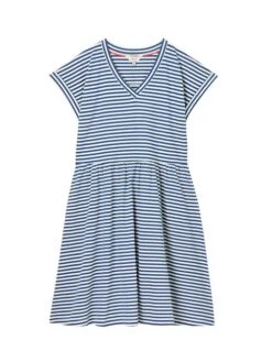 Blue Stripe Jersey Short Dress -Elite Fashion Shop N01051s6