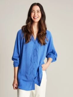 Blue Button Through Blouse 8 Blue Button Through Blouse -Elite Fashion Shop N01363s3