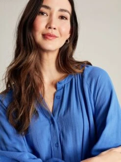 Blue Button Through Blouse 10 Blue Button Through Blouse -Elite Fashion Shop N01363s5