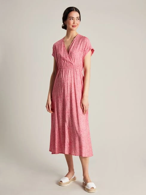 Pink V-Neck With Slit Dress 1 Pink V-Neck With Slit Dress