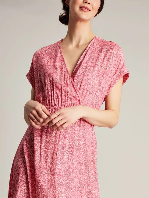 Pink V-Neck With Slit Dress 5 Pink V-Neck With Slit Dress - Image 5
