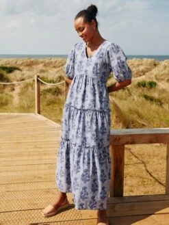 Light Blue V-Neck Tiered Dress -Elite Fashion Shop N02602s3