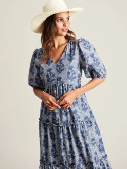 Light Blue V-Neck Tiered Dress -Elite Fashion Shop N02602s5