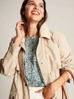 Blue Ditsy Blouse With Frilled Bib -Elite Fashion Shop N42345s4