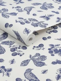 Cream Blackberry Bird Wallpaper -Elite Fashion Shop N43584s3