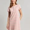Pink Henley Button Down A-Line Dress