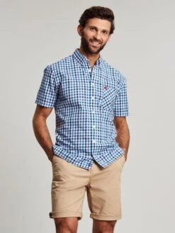 Wilson Blue Short Sleeve Classic Fit Shirt