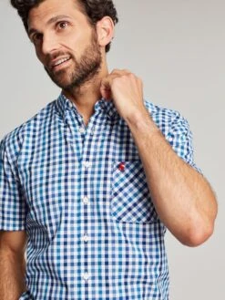 Wilson Blue Short Sleeve Classic Fit Shirt -Elite Fashion Shop U46 244s5