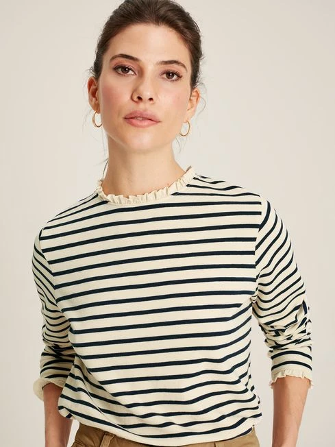 White Long Sleeve Top With Frill 1 White Long Sleeve Top With Frill