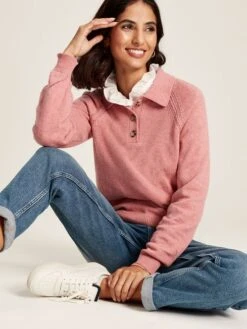MIA Pink Collared Pointelle Jumper -Elite Fashion Shop U75381s3