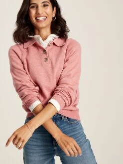 MIA Pink Collared Pointelle Jumper -Elite Fashion Shop U75381s4