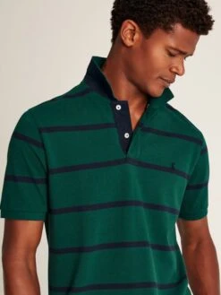Green Classic Fit Striped Polo -Elite Fashion Shop U75388s4
