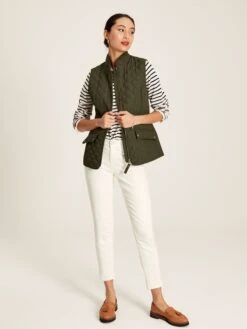 Green Showerproof Diamond Quilted Gilet