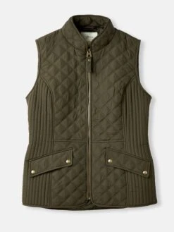 Green Showerproof Diamond Quilted Gilet -Elite Fashion Shop U75407s5