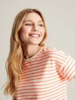 Pink Striped Short Sleeve T-Shirt -Elite Fashion Shop U77162s5