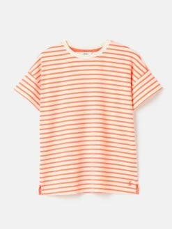 Pink Striped Short Sleeve T-Shirt -Elite Fashion Shop U77162s6