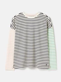 Navy Blue Drop Shoulder Long Sleeve Top -Elite Fashion Shop U77164s5