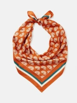 Burnt Orange Silk Square Scarf -Elite Fashion Shop U87788s4